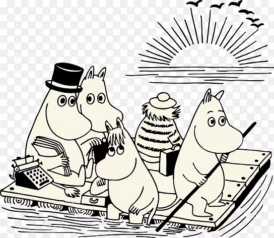 Moomins MoominMamma MoomInrell着色书Snufkin-child