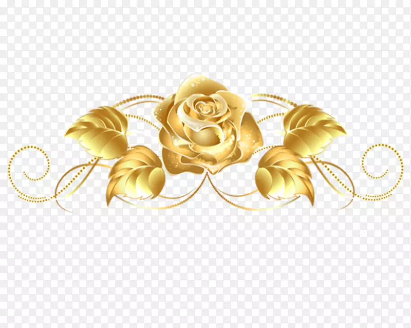 黄金玫瑰花黄色剪贴画-黄金