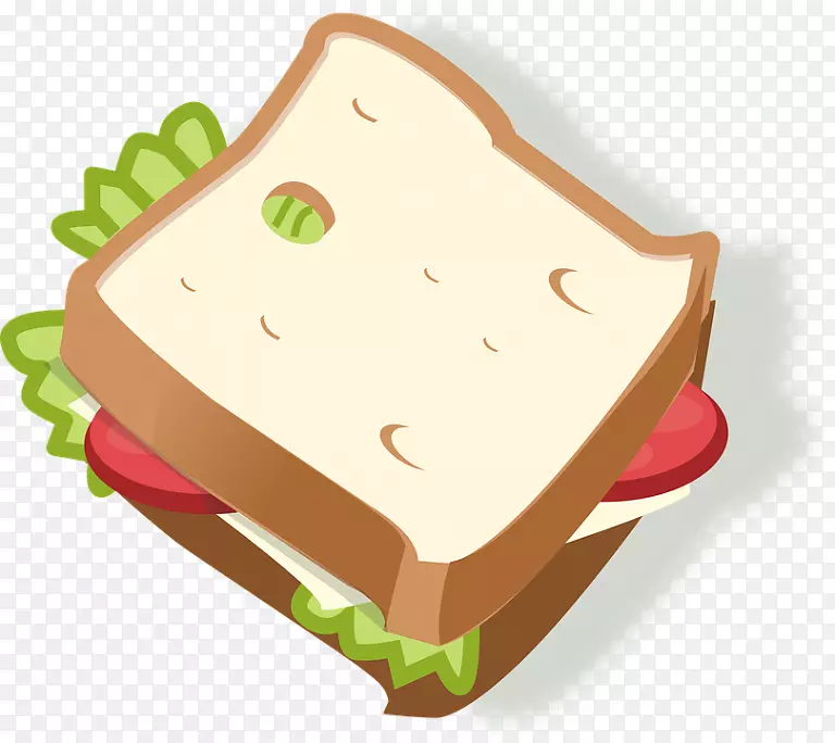 电脑图标素食美食三明治剪贴画