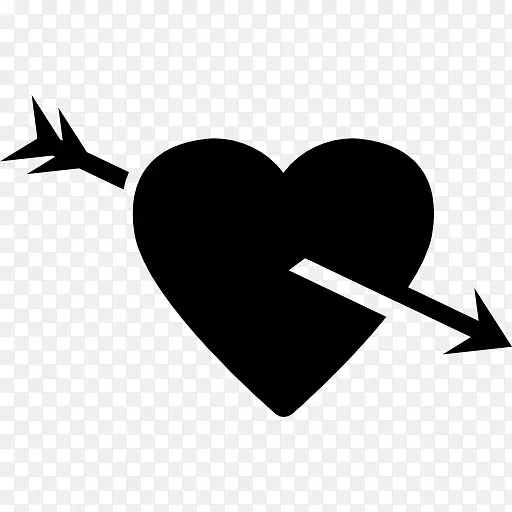心脏箭头电脑图标符号-心脏