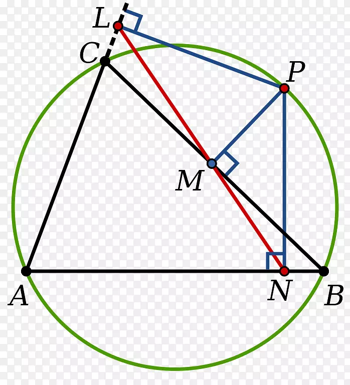 Simson线点几何毕达哥拉斯定理-线