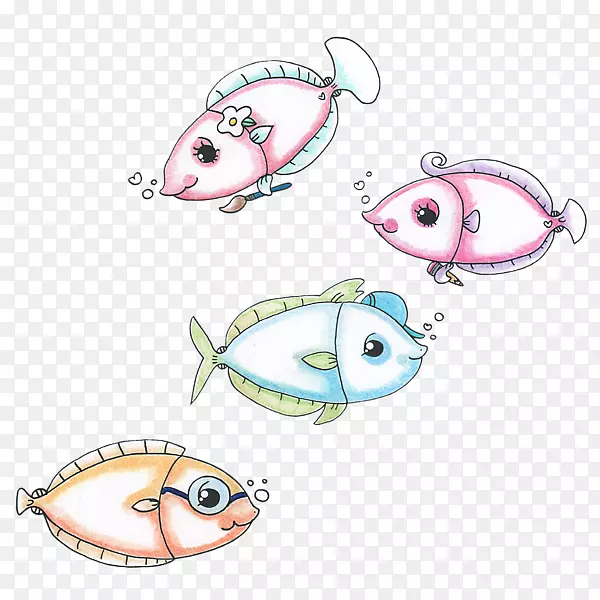 耳环体珠宝鱼夹艺术-鱼