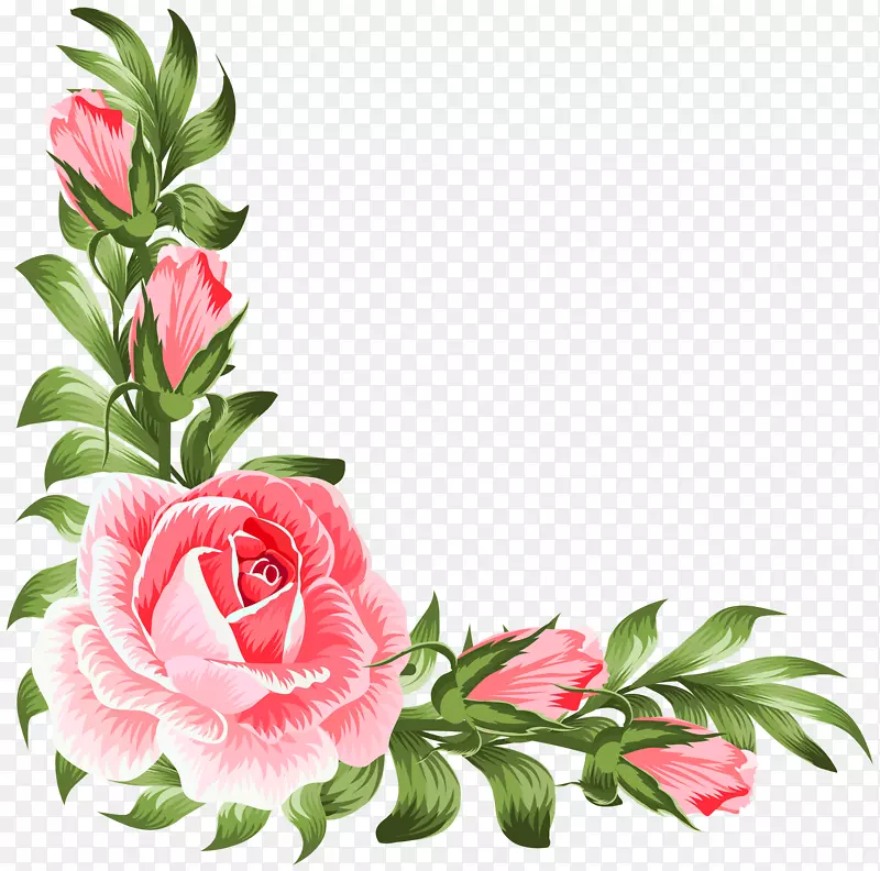 花园玫瑰艺术剪贴画设计
