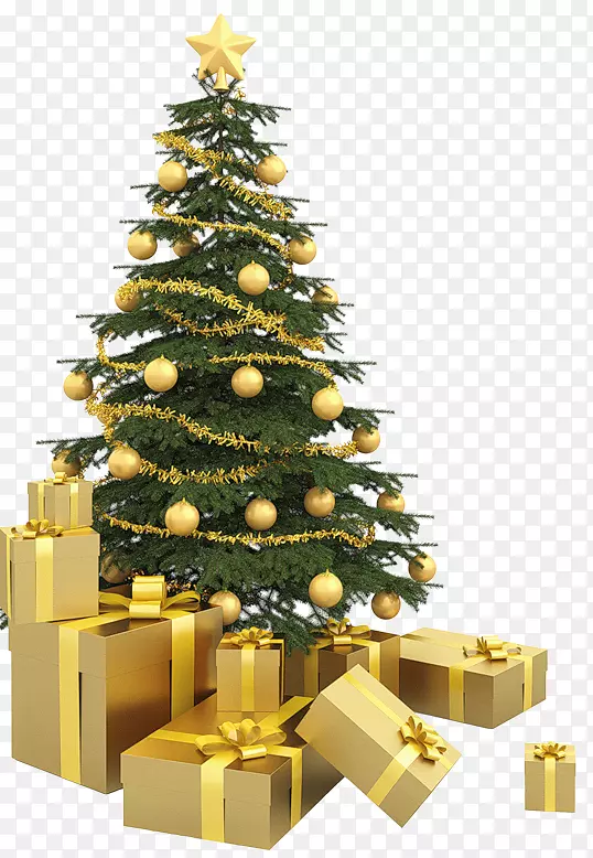 圣诞老人人造圣诞树礼物-圣诞老人
