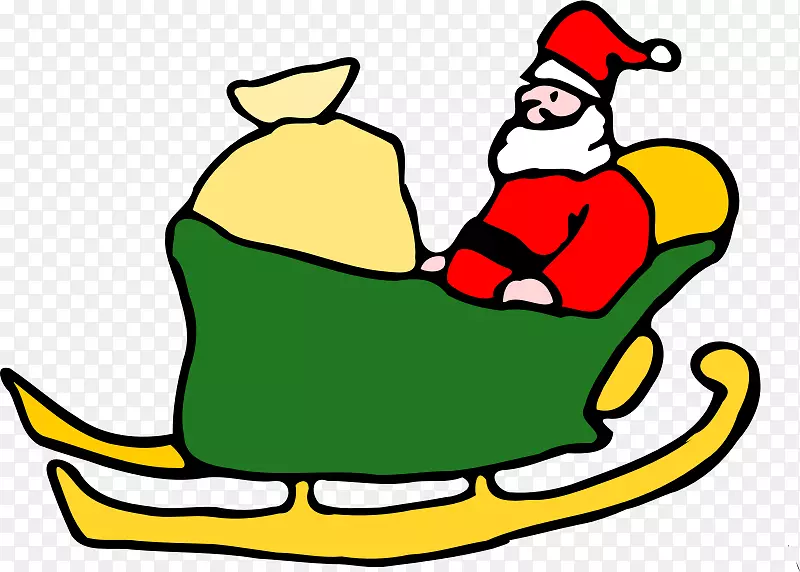 圣诞老人雪橇剪贴画-圣诞老人