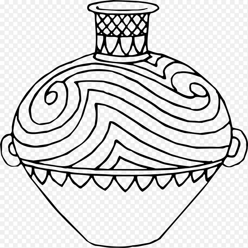 绘制花瓶线艺术剪贴画花瓶