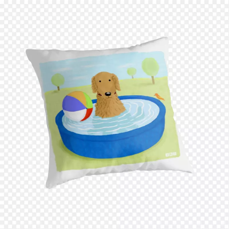 金毛猎犬投掷枕头垫黄金夏季-金毛猎犬