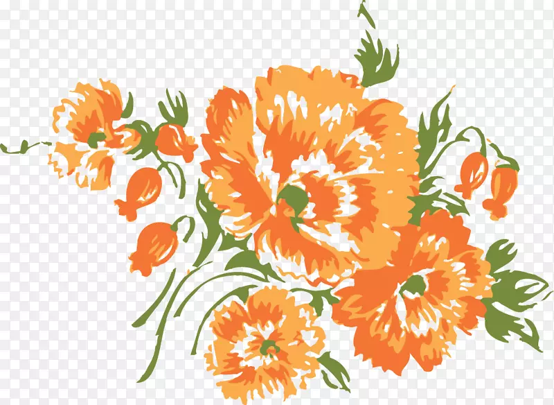 花卉设计花束水彩画-花