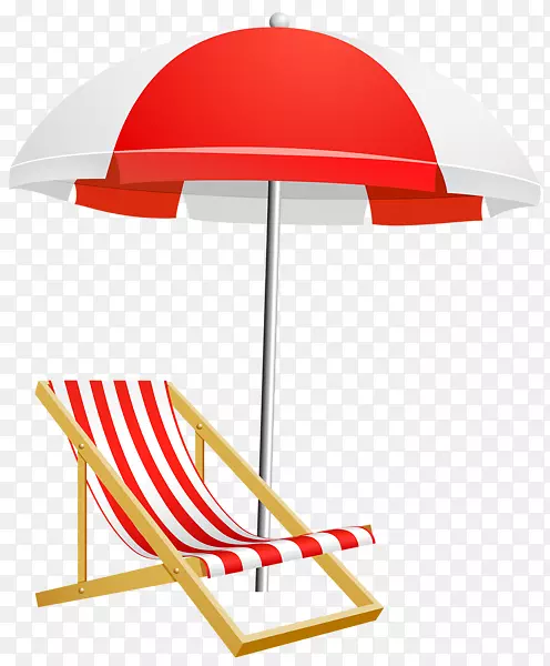雨伞沙滩躺椅剪贴画-雨伞