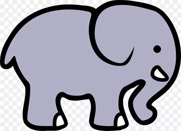 绘画卡通大象剪贴画-大象