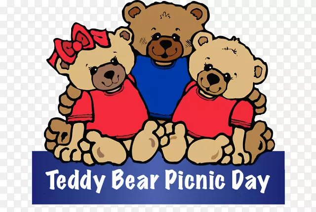 泰迪熊的野餐毛绒动物&可爱的玩具剪辑艺术熊