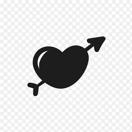 心脏电脑图标形状箭头-心脏