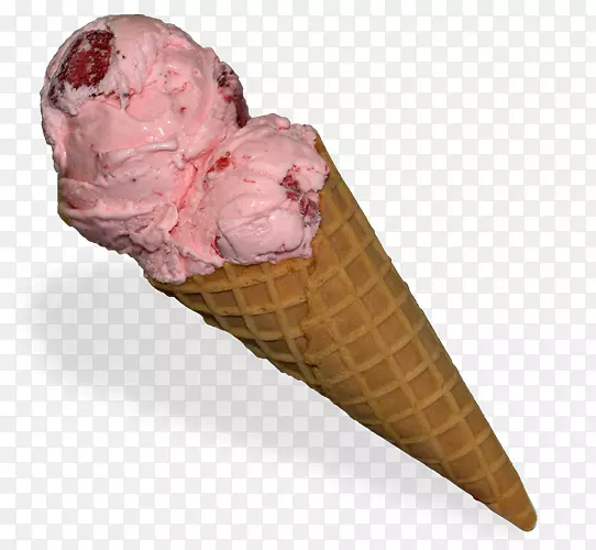 那不勒斯冰淇淋锥草莓冰淇淋