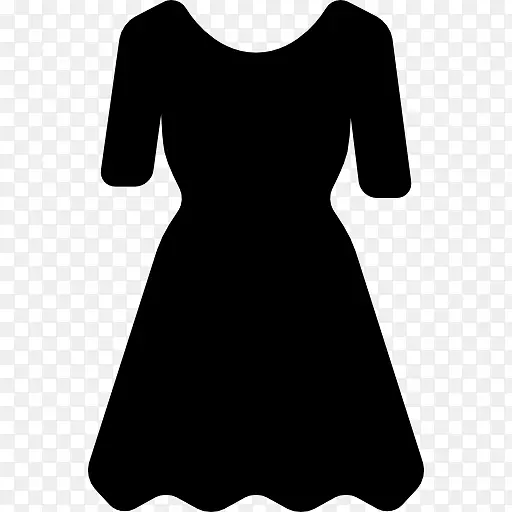 小黑裙肩袖裙