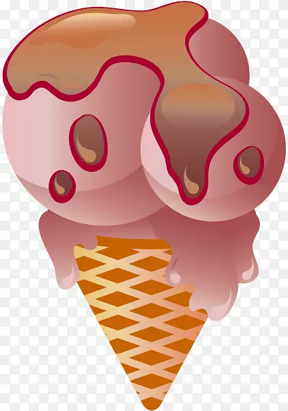 那不勒斯冰淇淋圆锥形食品-冰淇淋