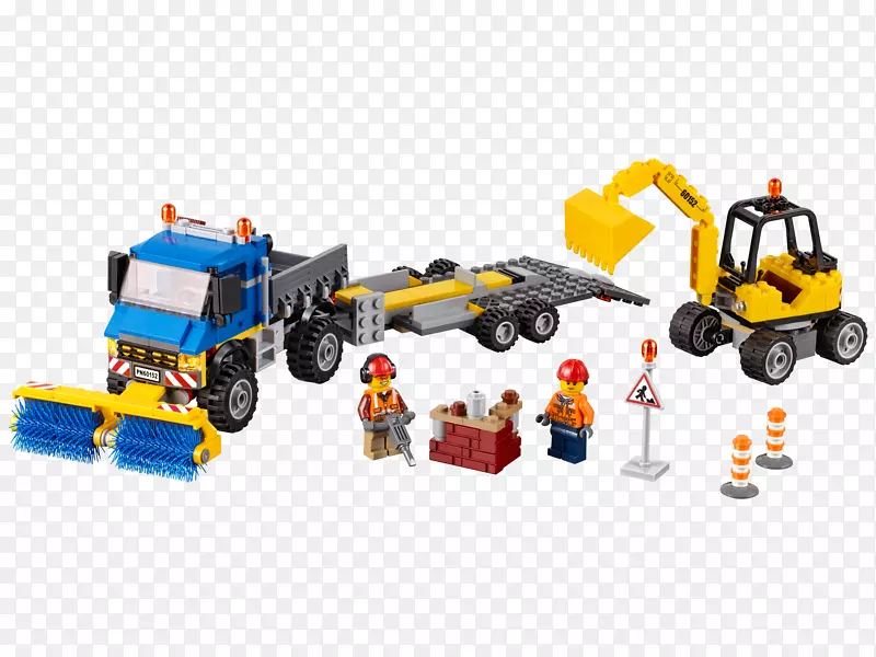 乐高60152城市清扫车和挖掘机乐高市乐高微型玩具块-玩具