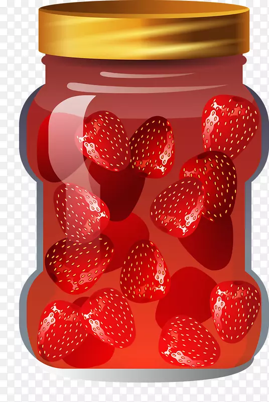 草莓罐瓦伦耶剪贴画-草莓