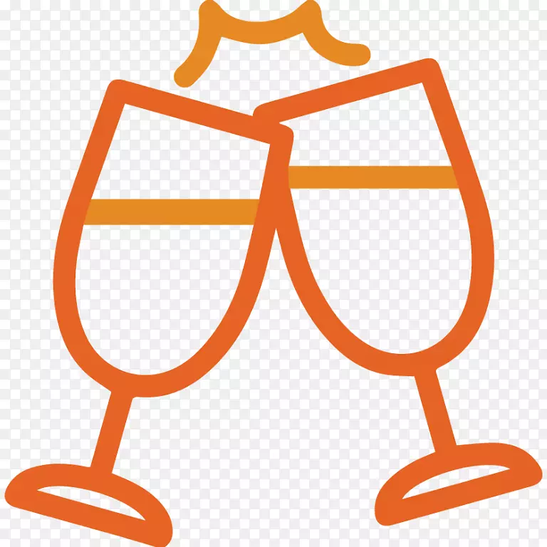 香槟玻璃葡萄酒鸡尾酒电脑图标-香槟