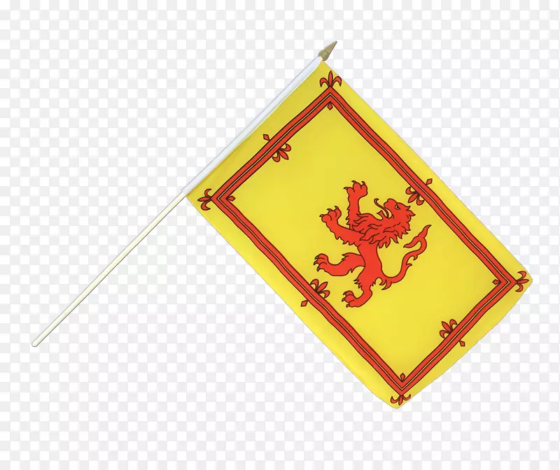 苏格兰皇家旗帜飘扬在长方形旗帜上