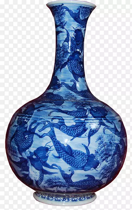青花陶花瓶瓷钴蓝花瓶