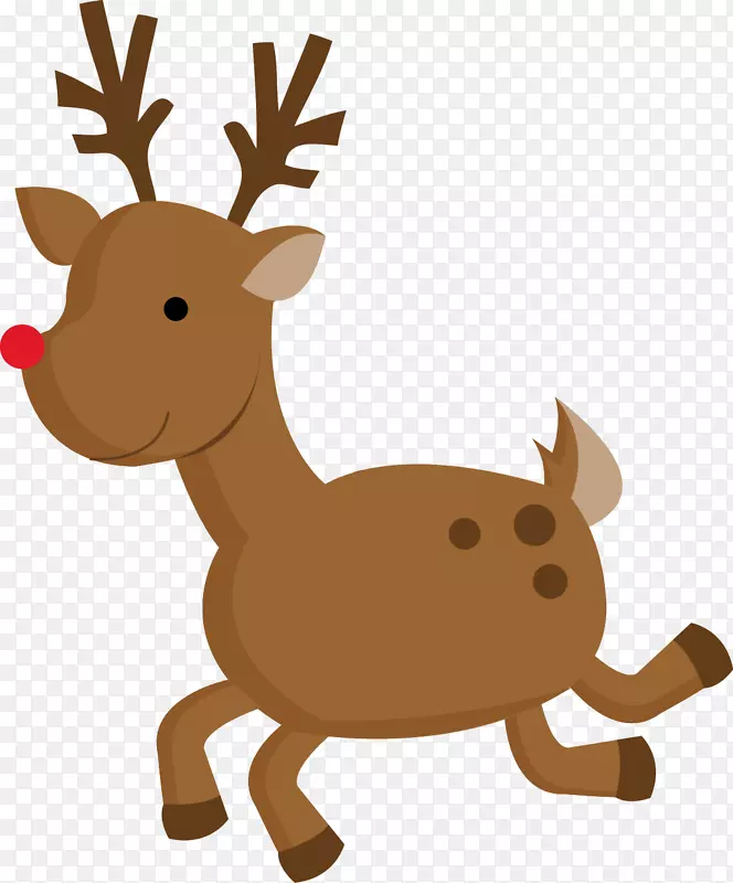 驯鹿圣诞老人鲁道夫圣诞剪贴画-驯鹿