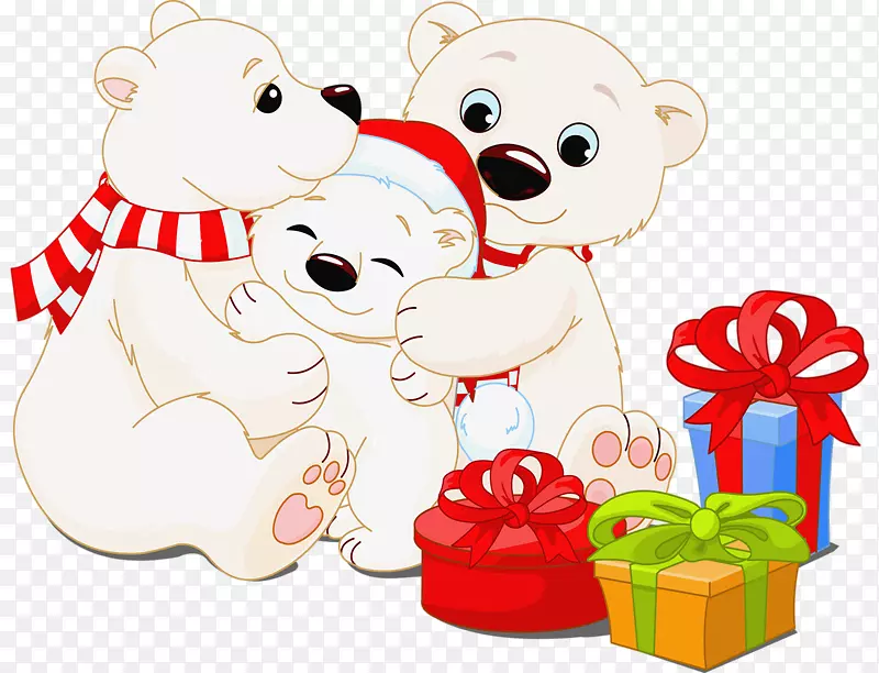 北极熊圣诞剪贴画-北极熊