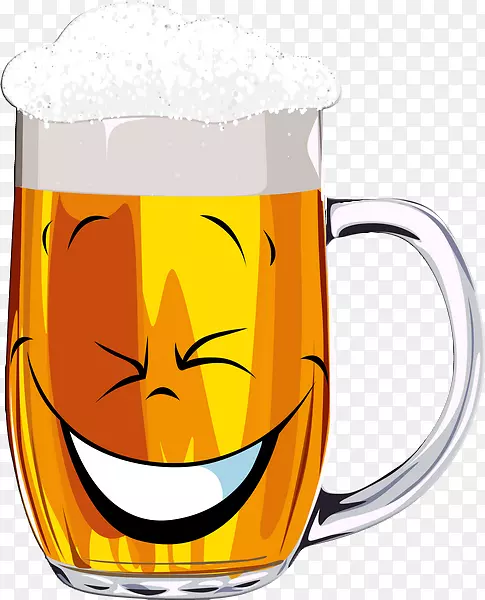 啤酒杯表情笑脸酒-啤酒
