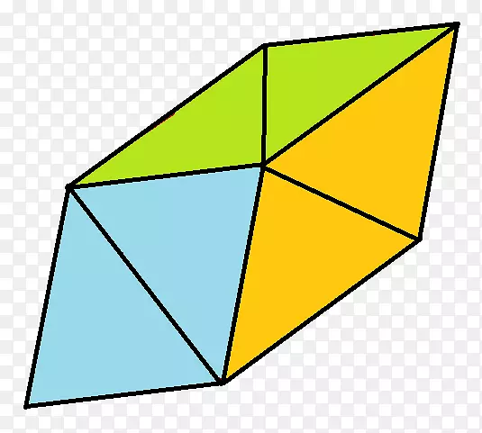 三角形陀螺仪拉长的双金字塔三角形，三角形