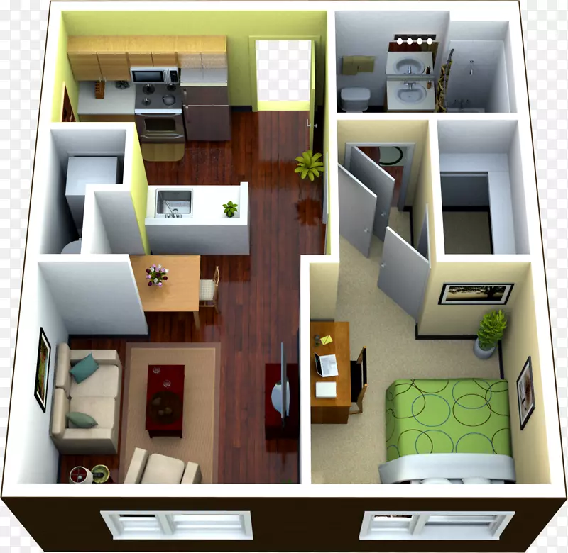 单间公寓、住宅、卧室、服务公寓-公寓