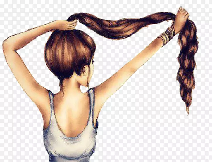 画长发女人发型-发型