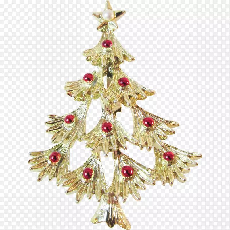 圣诞节装饰云杉圣诞树胸针身体珠宝-圣诞树