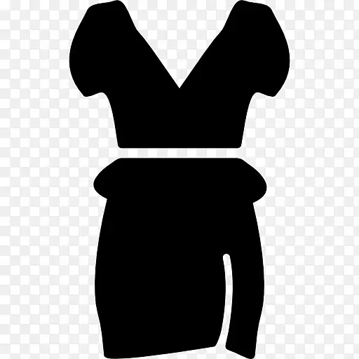 小黑裙袖子电脑图标服装.连衣裙