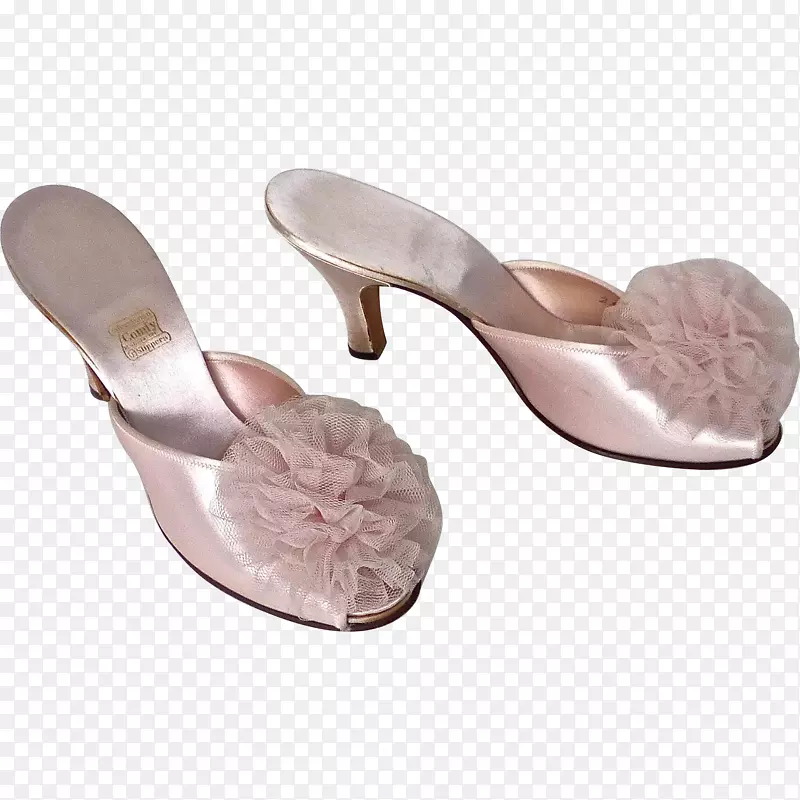拖鞋30年代凉鞋粉红色凉鞋