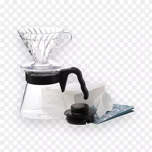 煮咖啡Hario V60陶瓷滴头01咖啡机壶-咖啡