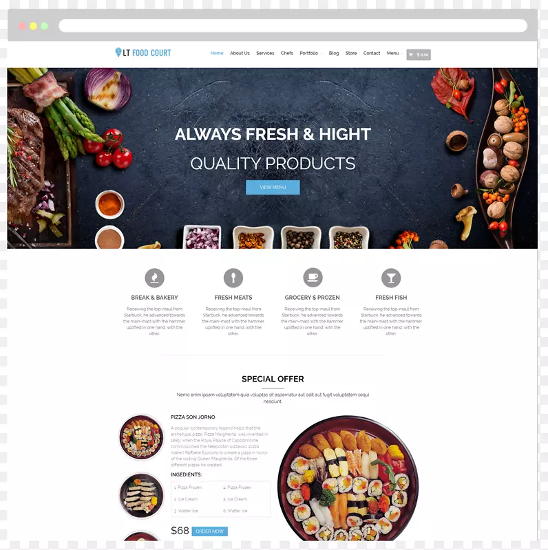 餐饮网站设计外卖餐厅-WordPress