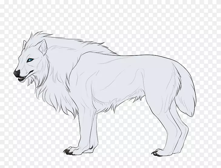 狮子灰狼-艺术素描-狮子