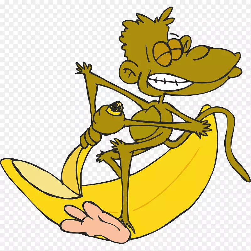 黑猩猩猴香蕉问题皮夹艺术-香蕉