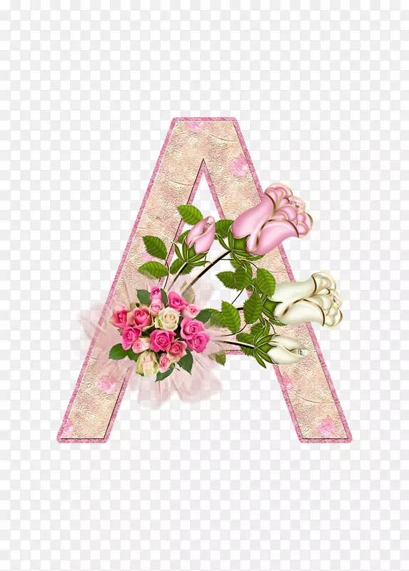 花卉设计字母花解耦页字母表-花