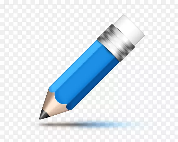 蓝色铅笔电脑图标笔和铅笔盒剪贴画铅笔