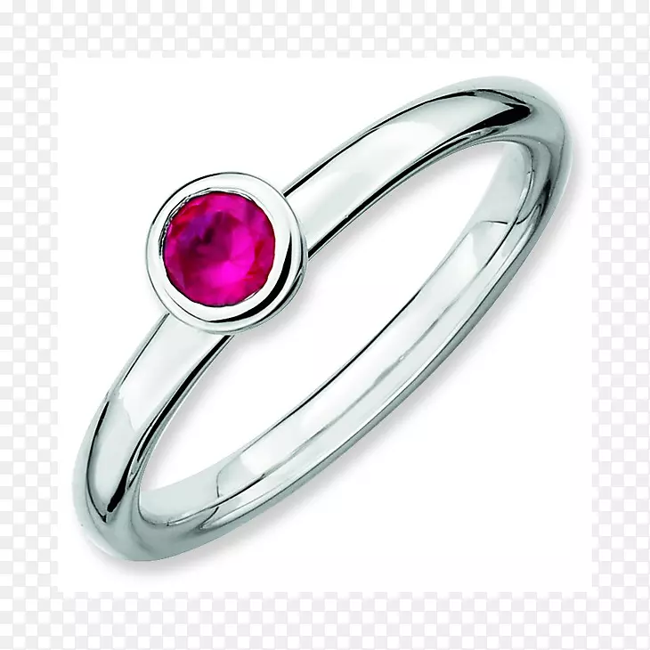 红宝石电气石结婚戒指-红宝石
