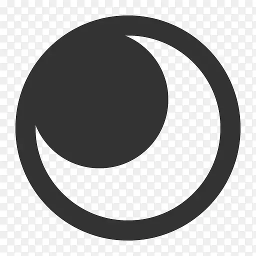 新月形标志黑色m-圆