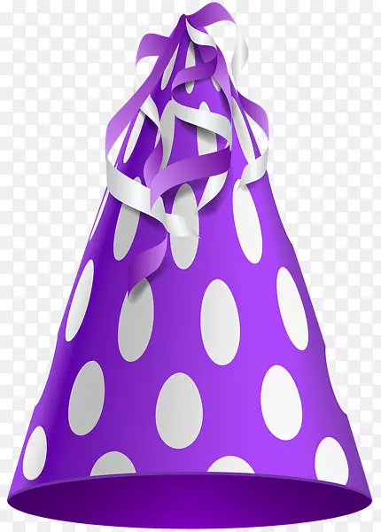 紫色派对帽生日剪贴画-紫色