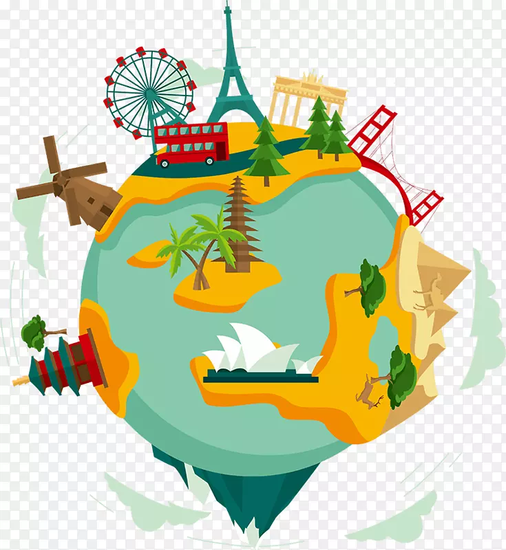旅游地球文化剪贴画-旅游