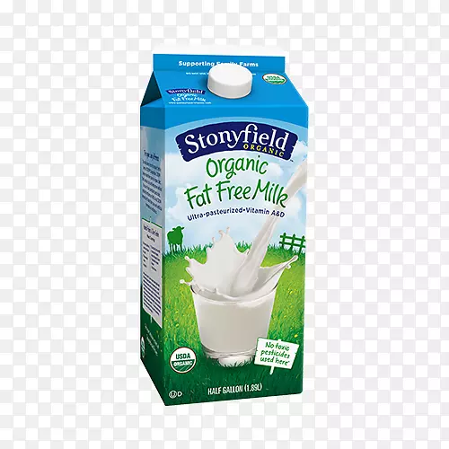 有机牛奶奶油有机食品，Stonyfield农场，公司。-牛奶