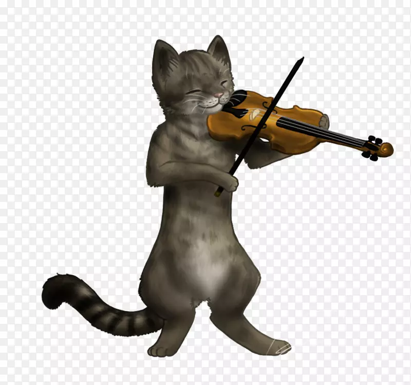 猫小提琴夹艺术-猫