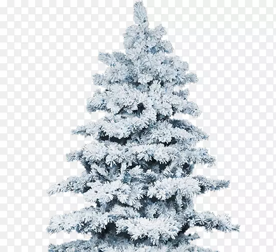 雪地圣诞树，冬季松树-雪