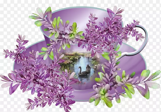 茶杯生活网上花卉设计剪贴画