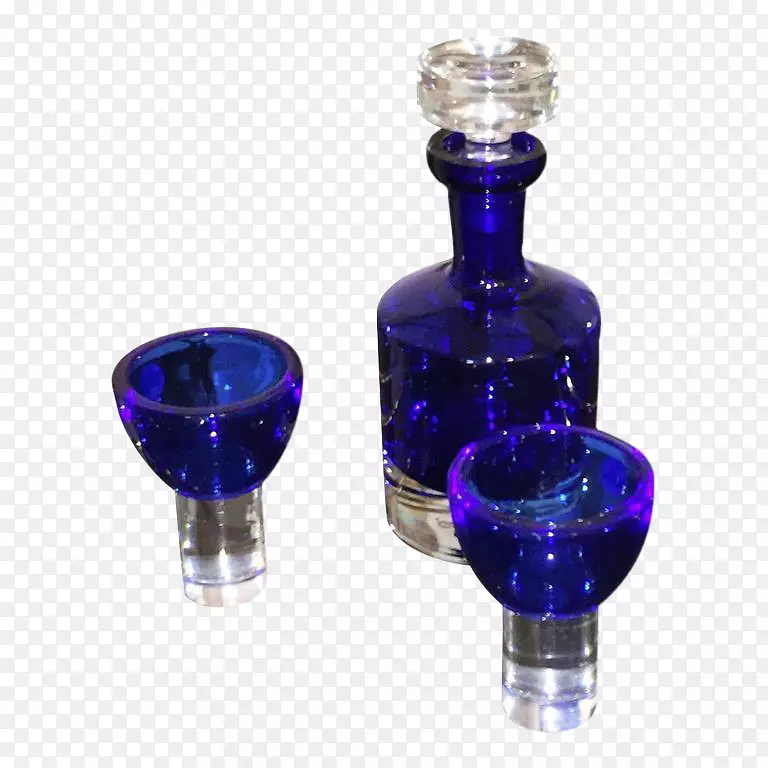 玻璃瓶钴蓝体珠宝液体玻璃