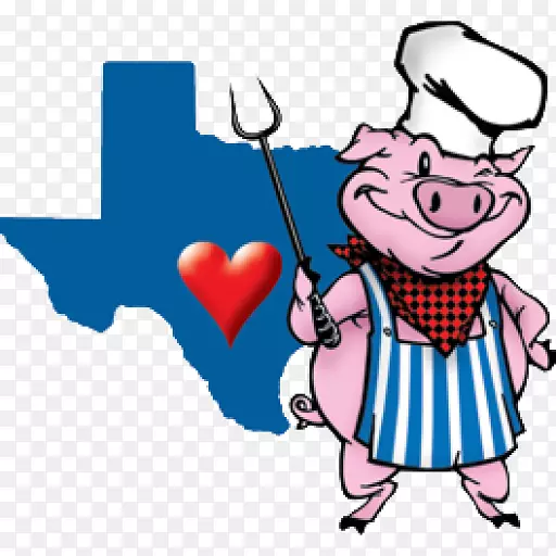 德克萨斯州的心脏烧烤美食剪贴画-烧烤