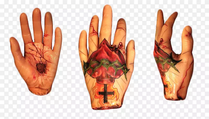纹身艺术家拇指手模型-手